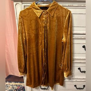 Yellow Crushed Velvet Top